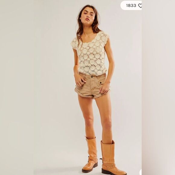 Free People One Teaspoon Dark Khaki Cadet Bandit Low-waist Short NWT Size 30 - Picture 11 of 14